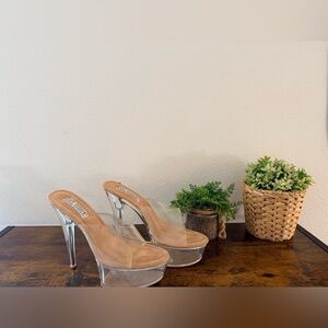 Clear Platform Heels | Nude Insole | Size 9 | Like New